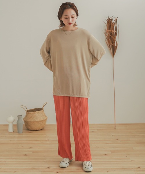 SENSE OF PLACE by URBAN RESEARCH（センスオブプレイスバイアーバンリサーチ）の「リラックスプリーツパンツ（その他パンツ・レディース・オレンジ/チャコールグレー/ベージュ/ミント・ONE）」の11枚目の写真