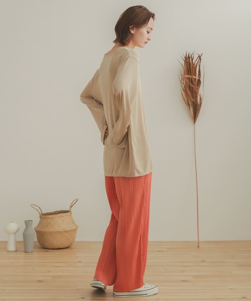 SENSE OF PLACE by URBAN RESEARCH（センスオブプレイスバイアーバンリサーチ）の「リラックスプリーツパンツ（その他パンツ・レディース・オレンジ/チャコールグレー/ベージュ/ミント・ONE）」の12枚目の写真