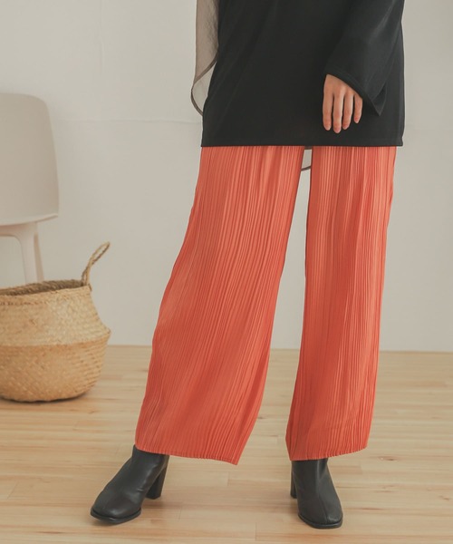 SENSE OF PLACE by URBAN RESEARCH（センスオブプレイスバイアーバンリサーチ）の「リラックスプリーツパンツ（その他パンツ・レディース・オレンジ/チャコールグレー/ベージュ/ミント・ONE）」の13枚目の写真