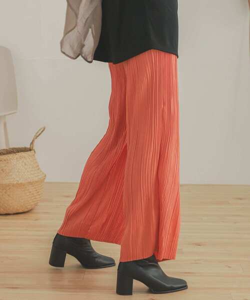 SENSE OF PLACE by URBAN RESEARCH（センスオブプレイスバイアーバンリサーチ）の「リラックスプリーツパンツ（その他パンツ・レディース・オレンジ/チャコールグレー/ベージュ/ミント・ONE）」の15枚目の写真