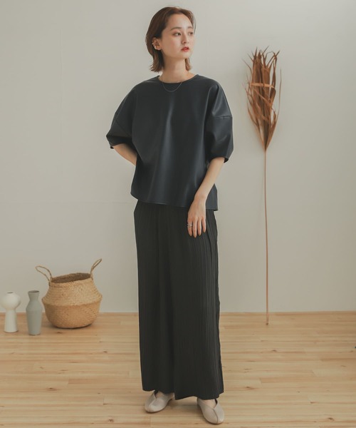 SENSE OF PLACE by URBAN RESEARCH（センスオブプレイスバイアーバンリサーチ）の「リラックスプリーツパンツ（その他パンツ・レディース・オレンジ/チャコールグレー/ベージュ/ミント・ONE）」の22枚目の写真