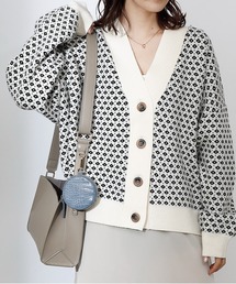 COLONY 2139 | 【TV媒体紹介商品】バイカラージャガード柄ニットカーディガン(カーディガン/ボレロ)