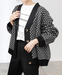 COLONY 2139 | バイカラージャガード柄ニットカーディガン(カーディガン/ボレロ)