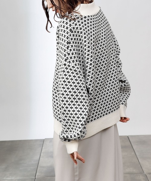 COLONY 2139（コロニートゥーワンスリーナイン）の「【TV媒体紹介商品】バイカラージャガード柄ニットカーディガン（カーディガン/ボレロ・レディース・ブラック/アイボリー/ブラウン・LARGE/MEDIUM）」の8枚目の写真