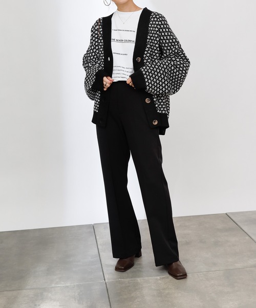 COLONY 2139（コロニートゥーワンスリーナイン）の「【TV媒体紹介商品】バイカラージャガード柄ニットカーディガン（カーディガン/ボレロ・レディース・ブラック/アイボリー/ブラウン・LARGE/MEDIUM）」の19枚目の写真