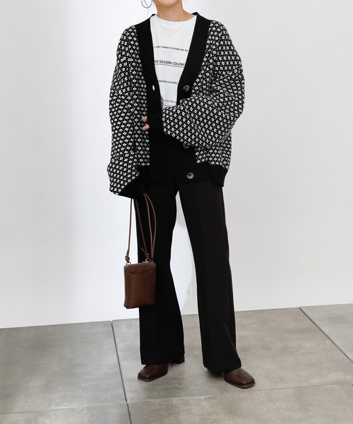 COLONY 2139（コロニートゥーワンスリーナイン）の「【TV媒体紹介商品】バイカラージャガード柄ニットカーディガン（カーディガン/ボレロ・レディース・ブラック/アイボリー/ブラウン・LARGE/MEDIUM）」の21枚目の写真