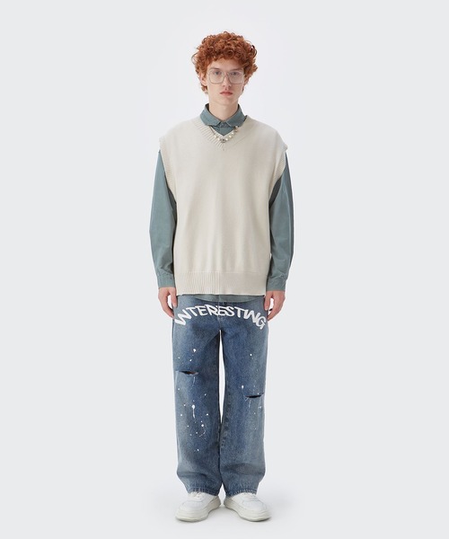 CORPUS TOKYO（コーパス トーキョー）の「Lazy Tokyo ニットベスト（ベスト・メンズ・ライトグレー/ブラック/オフホワイト/グリーン/ブルーグレー/ライトベージュ・1/2/3）」の22枚目の写真