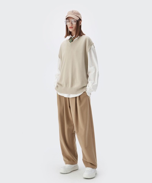 CORPUS TOKYO（コーパス トーキョー）の「Lazy Tokyo ニットベスト（ベスト・メンズ・ライトグレー/ブラック/オフホワイト/グリーン/ブルーグレー/ライトベージュ・1/2/3）」の10枚目の写真