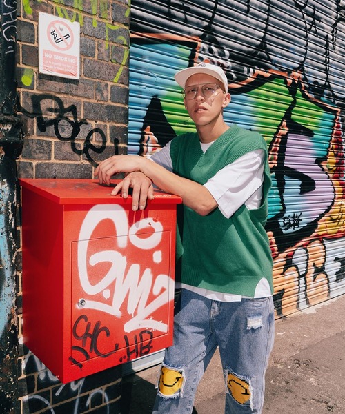 CORPUS TOKYO（コーパス トーキョー）の「Lazy Tokyo ニットベスト（ベスト・メンズ・ライトグレー/ブラック/オフホワイト/グリーン/ブルーグレー/ライトベージュ・1/2/3）」の19枚目の写真