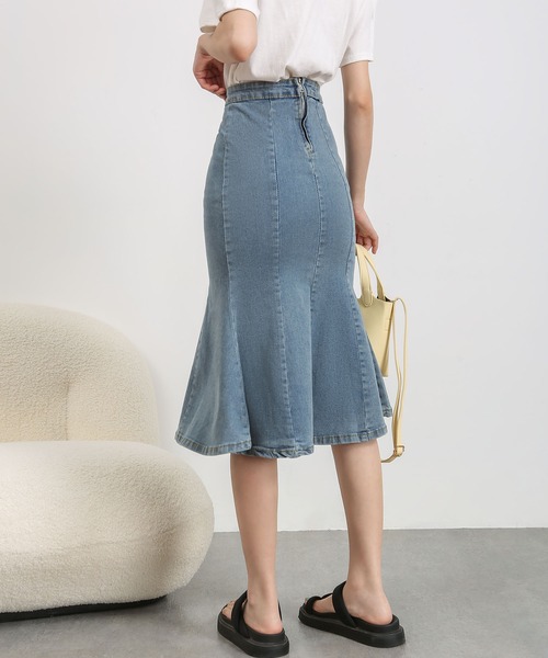 MAISON DE THERESE(メゾン ド テレーズ)の「デニムマーメイドスカート(デニムスカート・レディース・ブラック/ブルー・MEDIUM/SMALL/LARGE/X-LARGE)」の3枚目の写真