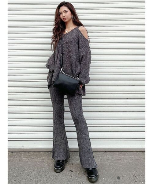 GYDA（ジェイダ）の「【SETUP着用可】ワンショルメランジヤーンLOOSEニットTOPS（ニット/セーター・レディース・グレー/チャコールグレー/ブラウン・FREE）」の11枚目の写真