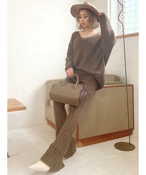 GYDA（ジェイダ）の「【SETUP着用可】ワンショルメランジヤーンLOOSEニットTOPS（ニット/セーター・レディース・グレー/チャコールグレー/ブラウン・FREE）」の16枚目の写真