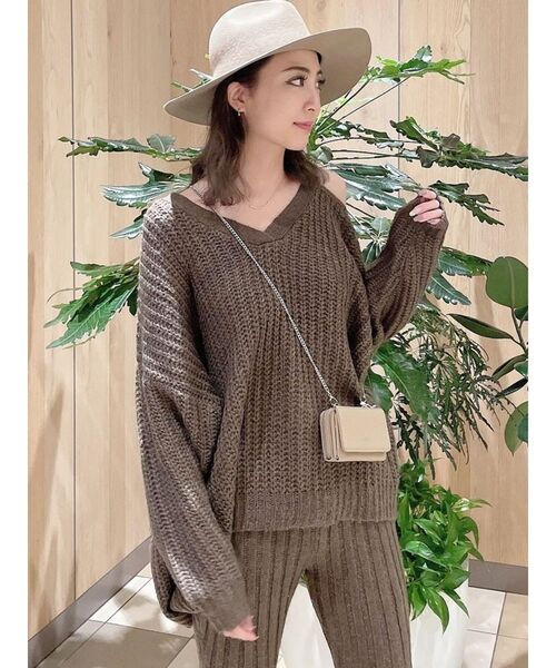 GYDA（ジェイダ）の「【SETUP着用可】ワンショルメランジヤーンLOOSEニットTOPS（ニット/セーター・レディース・グレー/チャコールグレー/ブラウン・FREE）」の18枚目の写真