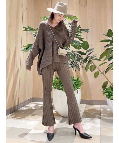 GYDA（ジェイダ）の「【SETUP着用可】ワンショルメランジヤーンLOOSEニットTOPS（ニット/セーター・レディース・グレー/チャコールグレー/ブラウン・FREE）」の20枚目の写真