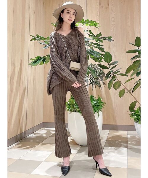 GYDA（ジェイダ）の「【SETUP着用可】ワンショルメランジヤーンLOOSEニットTOPS（ニット/セーター・レディース・グレー/チャコールグレー/ブラウン・FREE）」の21枚目の写真