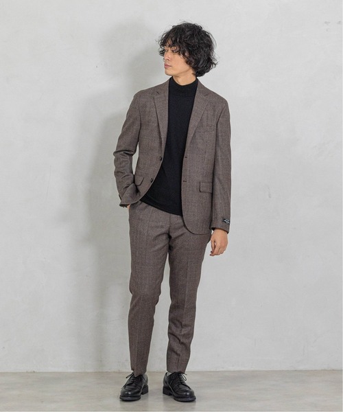 美品『エディフィス』セットアップスーツ グレンチェック サキソニー 2B スリム 美品『エディフィス』セットアップスーツ グレンチェック