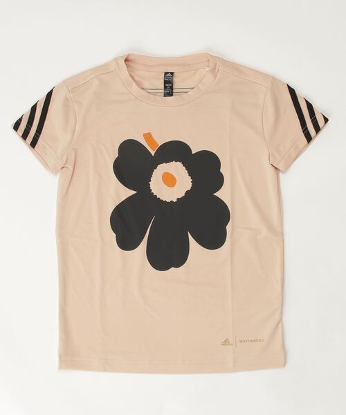 adidas(アディダス)の「アディダス adidas 半袖Tシャツ(Tシャツ/カットソー・キッズ・ベビーピンク/ホワイト・130cm/140cm/150cm/160cm)」の2枚目の写真