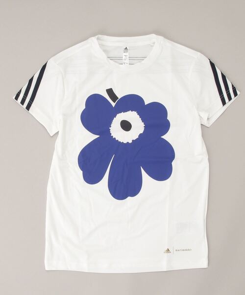 adidas(アディダス)の「アディダス adidas 半袖Tシャツ(Tシャツ/カットソー・キッズ・ベビーピンク/ホワイト・130cm/140cm/150cm/160cm)」の1枚目の写真