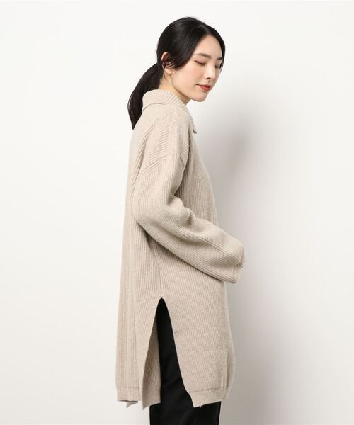 ERIKA CAVALLINI（エリカカヴァリー二）の「【ERIKA CAVALLINI】ZIPロングニット（ニット/セーター・レディース・ライトベージュ・MEDIUM）」の3枚目の写真