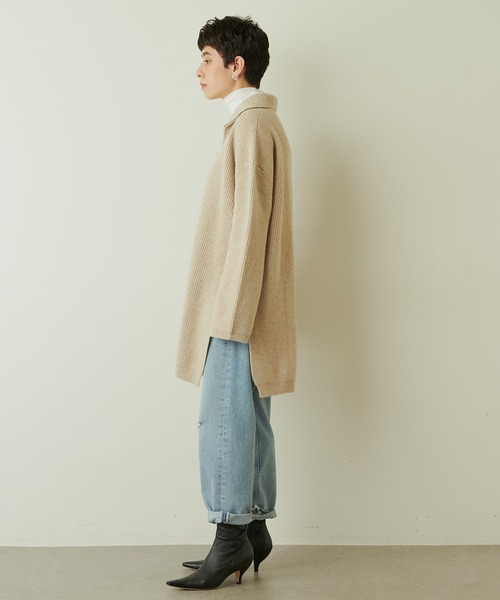 ERIKA CAVALLINI（エリカカヴァリー二）の「【ERIKA CAVALLINI】ZIPロングニット（ニット/セーター・レディース・ライトベージュ・MEDIUM）」の9枚目の写真