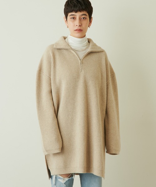 ERIKA CAVALLINI（エリカカヴァリー二）の「【ERIKA CAVALLINI】ZIPロングニット（ニット/セーター・レディース・ライトベージュ・MEDIUM）」の14枚目の写真