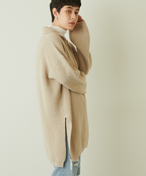 ERIKA CAVALLINI（エリカカヴァリー二）の「【ERIKA CAVALLINI】ZIPロングニット（ニット/セーター・レディース・ライトベージュ・MEDIUM）」の18枚目の写真