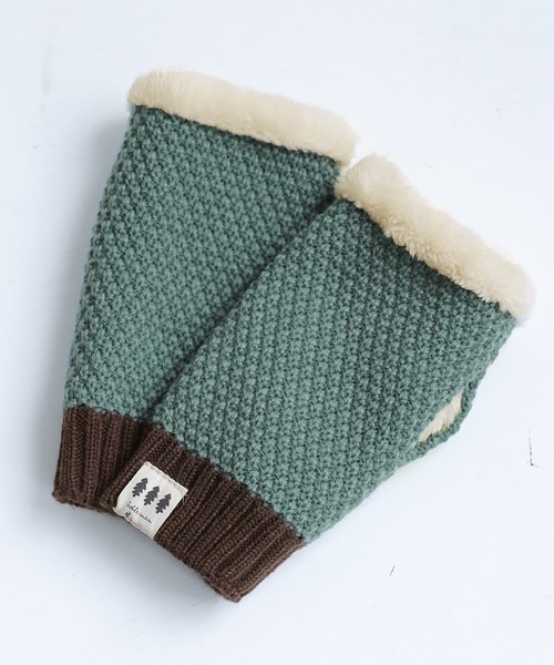 osharewalker（オシャレウォーカー）の「『ファー付きニットハンドウォーマー』（手袋・レディース・グリーン/テラコッタ/チャコール/ライトグレー/ネイビー・FREE）」の10枚目の写真
