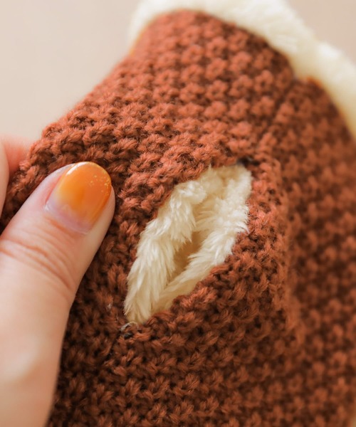 osharewalker（オシャレウォーカー）の「『ファー付きニットハンドウォーマー』（手袋・レディース・グリーン/テラコッタ/チャコール/ライトグレー/ネイビー・FREE）」の12枚目の写真