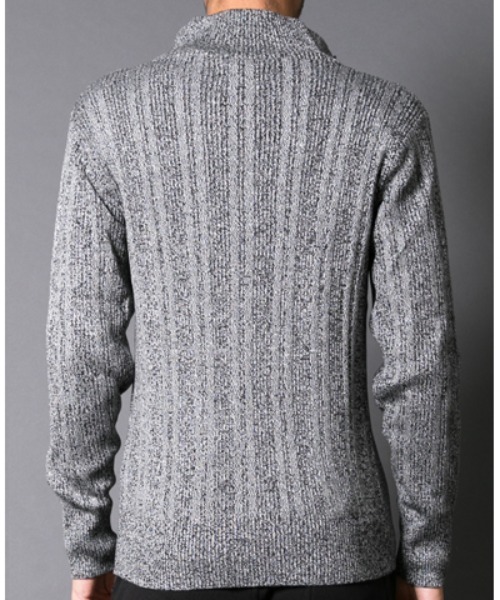 TopIsm（トップイズム）の「ランダムテレコ スタンドフルジップ カーディガン（カーディガン/ボレロ・メンズ・ネイビー/ブラックミックス/ブラック・M/L/XL）」の6枚目の写真