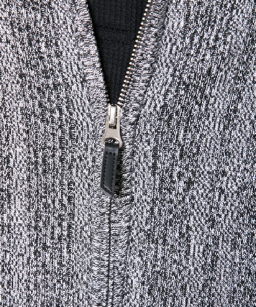 TopIsm（トップイズム）の「ランダムテレコ スタンドフルジップ カーディガン（カーディガン/ボレロ・メンズ・ネイビー/ブラックミックス/ブラック・M/L/XL）」の7枚目の写真