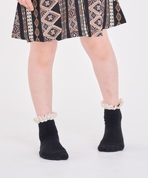 Rora（ローラ）の「マイマイ ショートソックス (6color) レース 靴下 カジュアル 黒 白 グレー モカ ネイビー レッド (14cm~22cm)（ソックス/靴下・キッズ）」