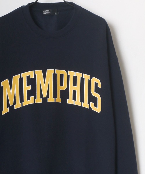Lazar(ラザル)の「MEMPHIS/PALMDALE 別注 裏起毛 ビッグシルエット カレッジロゴ スウェット レディース メンズ トレーナー(スウェット・メンズ・ホワイト/ブラック/ダークグリーン/ベージュ/ネイビー/ブルー/グリーン/スミクロ・LL/M/L)」の7枚目の写真