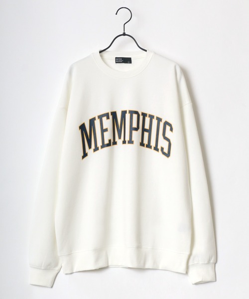 Lazar(ラザル)の「MEMPHIS/PALMDALE 別注 裏起毛 ビッグシルエット カレッジロゴ スウェット レディース メンズ トレーナー(スウェット・メンズ・ホワイト/ブラック/ダークグリーン/ベージュ/ネイビー/ブルー/グリーン/スミクロ・LL/M/L)」の19枚目の写真