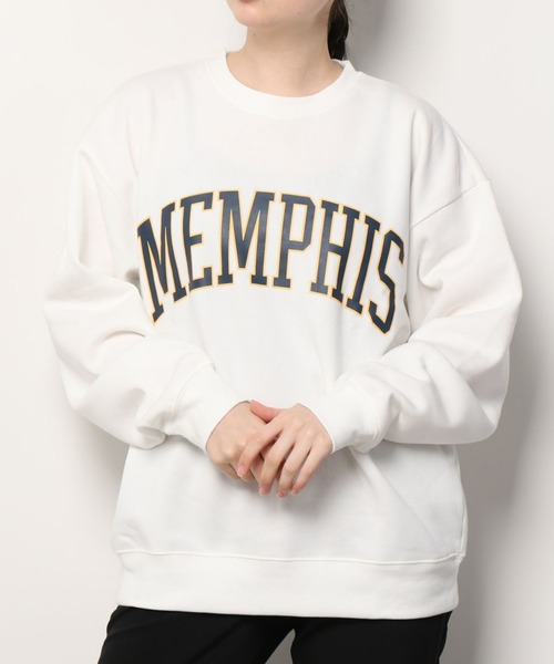 Lazar(ラザル)の「MEMPHIS/PALMDALE 別注 裏起毛 ビッグシルエット カレッジロゴ スウェット レディース メンズ トレーナー(スウェット・メンズ・ホワイト/ブラック/ダークグリーン/ベージュ/ネイビー/ブルー/グリーン/スミクロ・LL/M/L)」の22枚目の写真