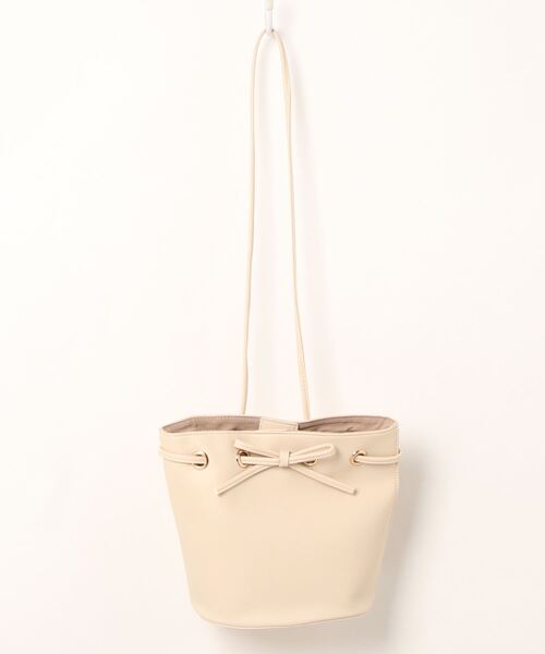 Allamanda（アラマンダ）の「リボン巾着ショルダーBAG（トートバッグ・レディース・アイボリー/ブラック/ブルーグレー・ONE SIZE）」の2枚目の写真