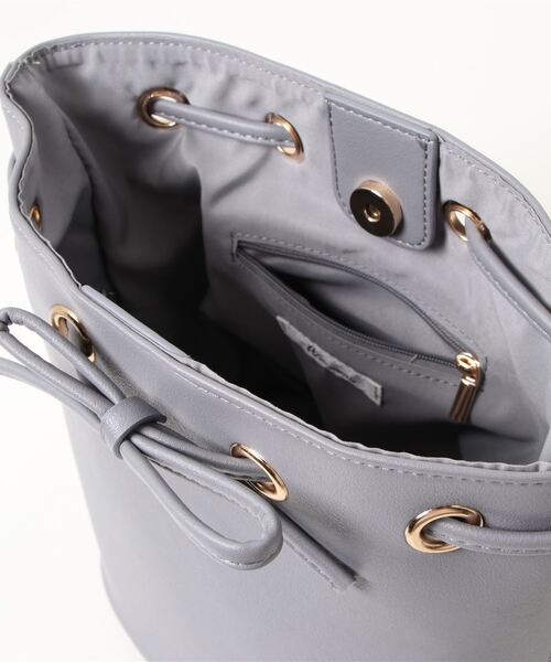 Allamanda（アラマンダ）の「リボン巾着ショルダーBAG（トートバッグ・レディース・アイボリー/ブラック/ブルーグレー・ONE SIZE）」の6枚目の写真