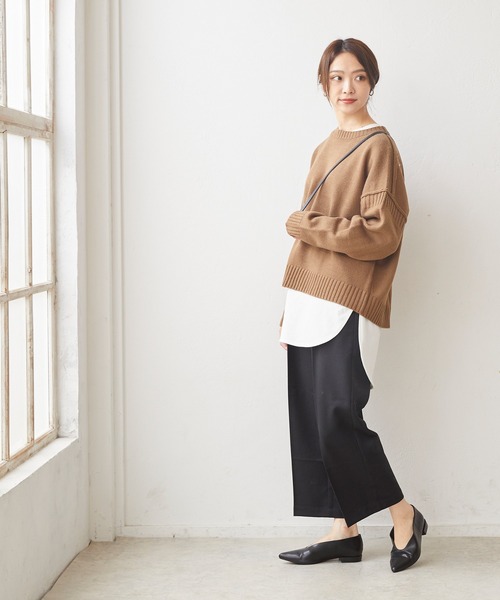 menue（メヌエ）の「ポインテッドトゥ 変形ローヒールパンプス（パンプス・レディース・ブラウン系その他/ペールイエロー/ブラック/アイボリー/グレイッシュベージュ・21.5cm/22.5cm/23.0cm/24.5cm/25.0cm/22.0cm/23.5cm/24.0cm/25.5cm/26.0cm）」の19枚目の写真