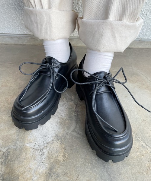 nemne store(ネンネストア)の「ブラウニーを焼く厚底モカシンシューズ(ブーツ・レディース・ブラック/ダークブラウン/アイボリー・LL/S/M/L)」の9枚目の写真
