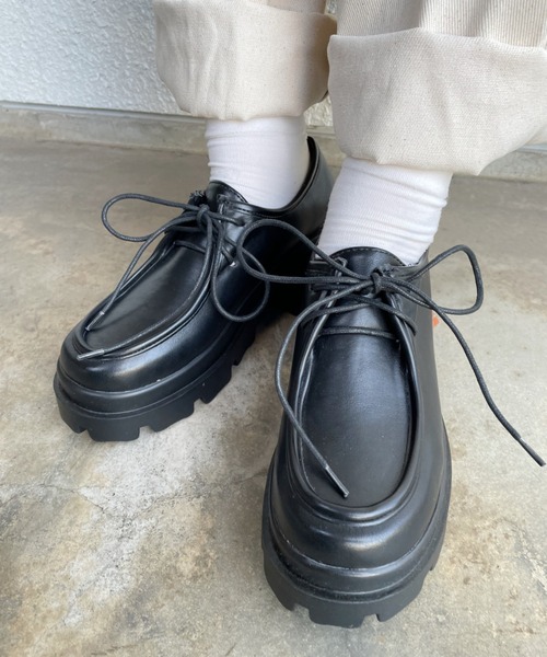 nemne store(ネンネストア)の「ブラウニーを焼く厚底モカシンシューズ(ブーツ・レディース・ブラック/ダークブラウン/アイボリー・LL/S/M/L)」の10枚目の写真