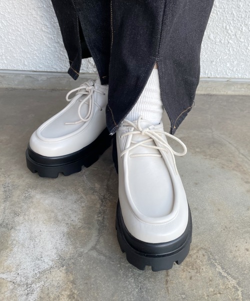 nemne store(ネンネストア)の「ブラウニーを焼く厚底モカシンシューズ(ブーツ・レディース・ブラック/ダークブラウン/アイボリー・LL/S/M/L)」の15枚目の写真
