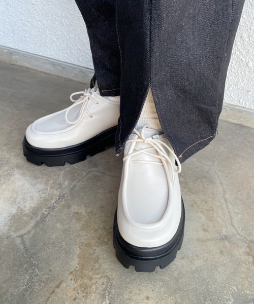 nemne store(ネンネストア)の「ブラウニーを焼く厚底モカシンシューズ(ブーツ・レディース・ブラック/ダークブラウン/アイボリー・LL/S/M/L)」の16枚目の写真