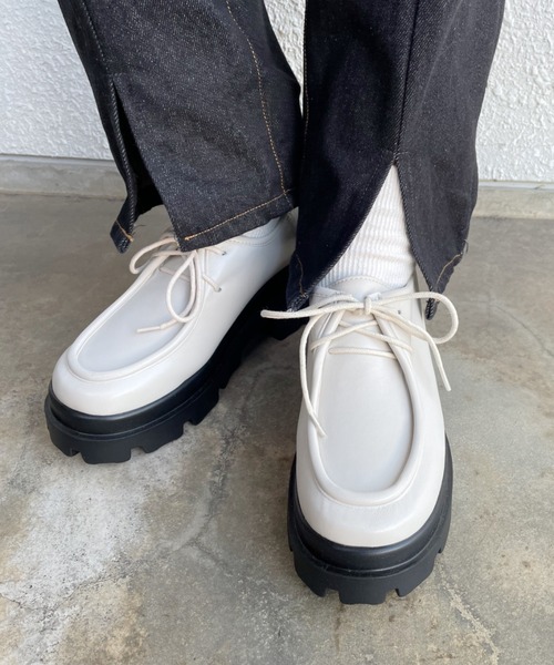 nemne store(ネンネストア)の「ブラウニーを焼く厚底モカシンシューズ(ブーツ・レディース・ブラック/ダークブラウン/アイボリー・LL/S/M/L)」の17枚目の写真