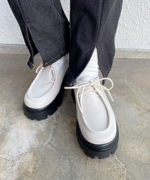 nemne store(ネンネストア)の「ブラウニーを焼く厚底モカシンシューズ(ブーツ・レディース・ブラック/ダークブラウン/アイボリー・LL/S/M/L)」の18枚目の写真