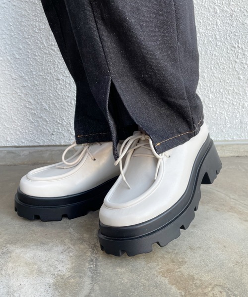 nemne store(ネンネストア)の「ブラウニーを焼く厚底モカシンシューズ(ブーツ・レディース・ブラック/ダークブラウン/アイボリー・LL/S/M/L)」の21枚目の写真