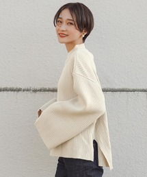 [ eriさんコラボ ] ボタンデザインモックネックニットトップス[C5786]