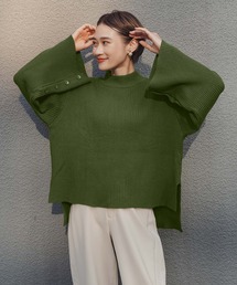 KOBE LETTUCE | [ eriさんコラボ ] ボタンデザインモックネックニットトップス[C5786](ニット/セーター)