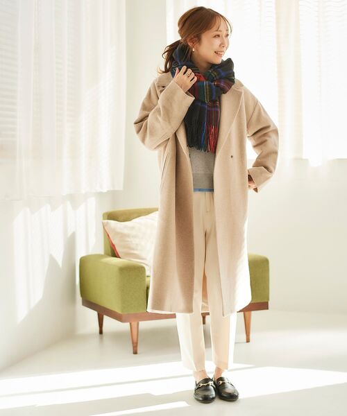 le.coeur blanc(ルクールブラン)の「スペリオルモッサチェスターコート(チェスターコート・レディース・ベージュ/ネイビー/モカ・38/36)」の4枚目の写真