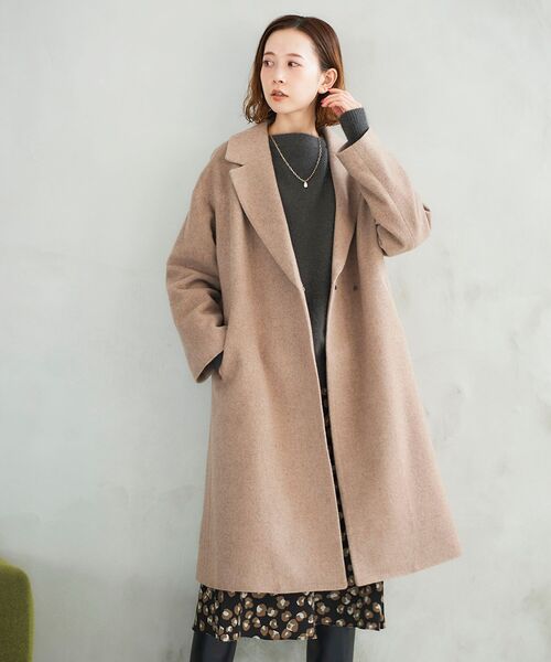 le.coeur blanc(ルクールブラン)の「スペリオルモッサチェスターコート(チェスターコート・レディース・ベージュ/ネイビー/モカ・38/36)」の7枚目の写真