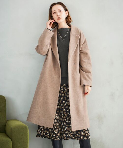 le.coeur blanc(ルクールブラン)の「スペリオルモッサチェスターコート(チェスターコート・レディース・ベージュ/ネイビー/モカ・38/36)」の9枚目の写真