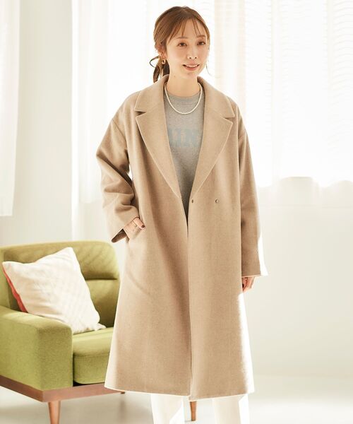 le.coeur blanc(ルクールブラン)の「スペリオルモッサチェスターコート(チェスターコート・レディース・ベージュ/ネイビー/モカ・38/36)」の12枚目の写真